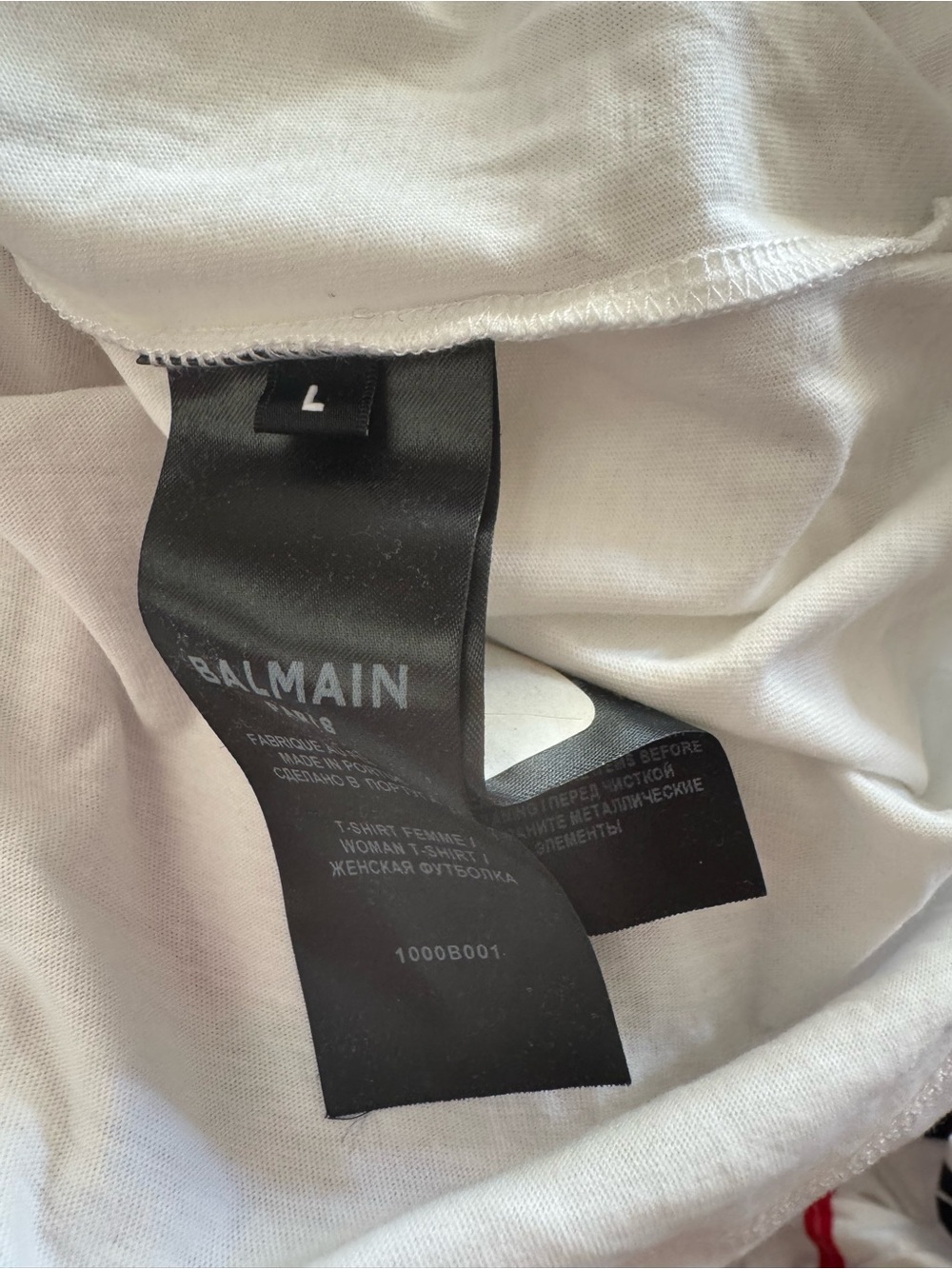 Balmain White Tank Top with Black Logo and Gold Buttons - Picture 3 of 7